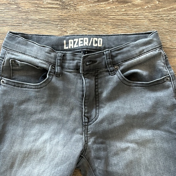 Lazer/Co Girls Size 12 Gray Wash Skinny Jeans Distressed Y2K Denim Style Kids - Picture 2 of 5